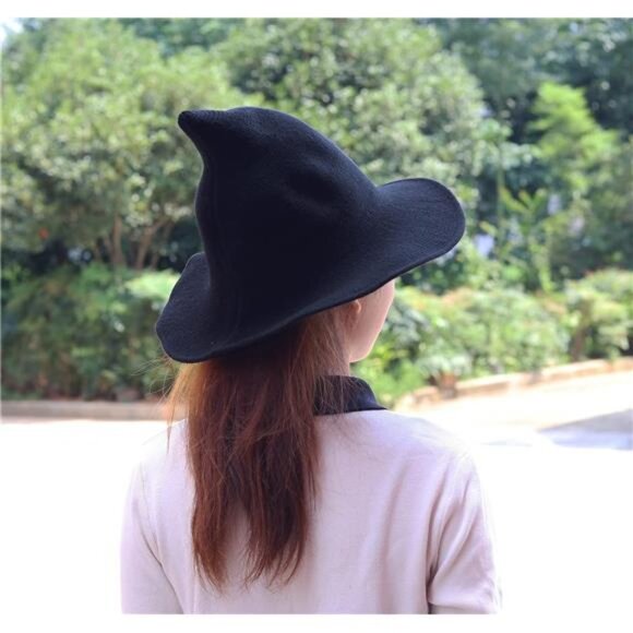 Women's Wool Knitted Halloween Witch Hat - Cap for Party - Picture 6 of 7